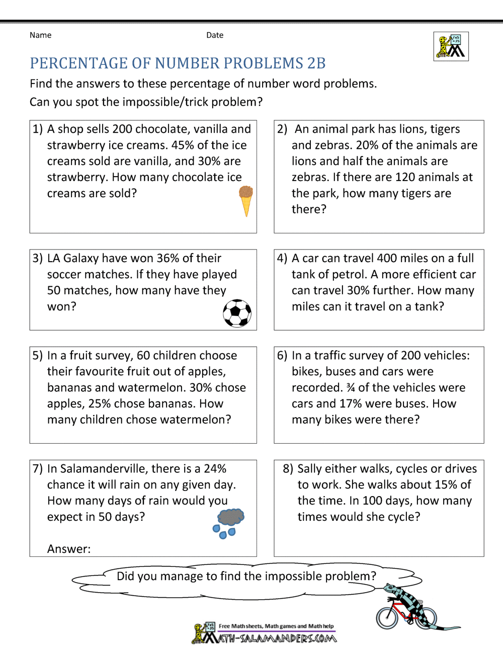 Basic Percentage Word Problems