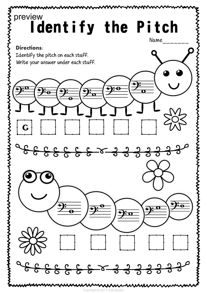 Bass Clef Note Naming Worksheets For Spring Bass Clef Note Naming Worksheets For Spring
