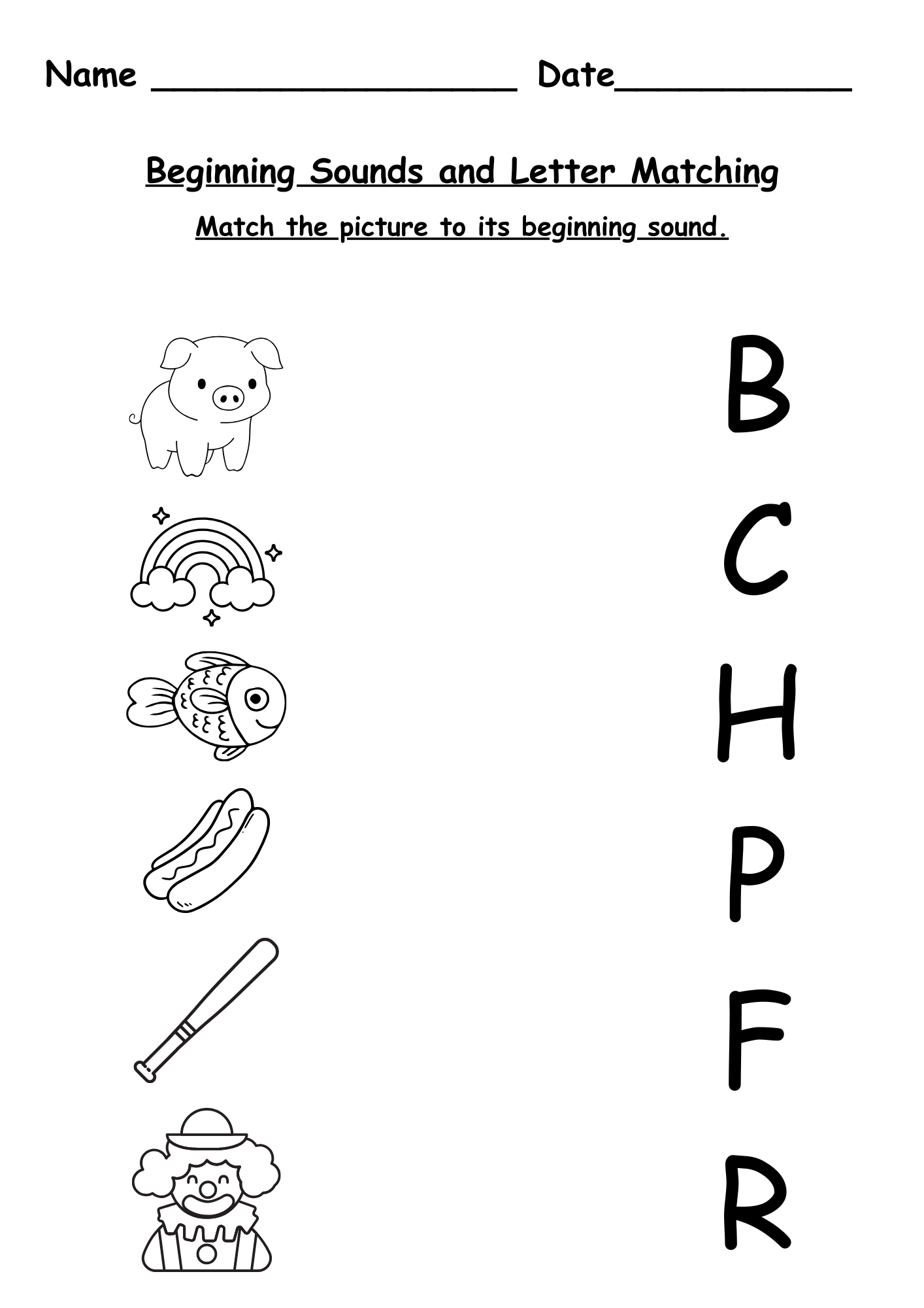 Beginning Sounds Worksheets Customize 75 Kindergarten Beginning Sounds Worksheets Templates Online Canva