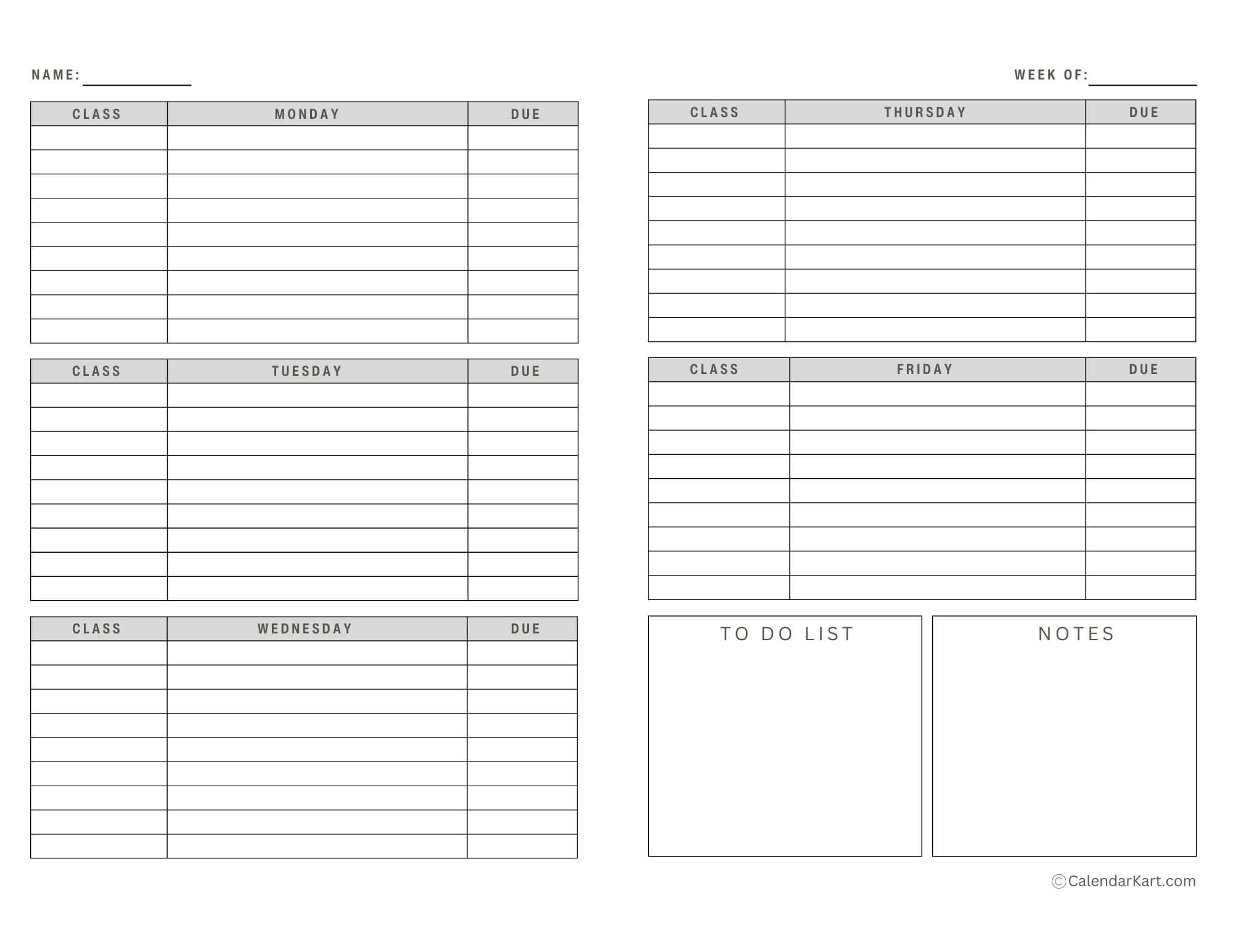 Best Weekly Planners For Students Calendarkart Free And Customizable Weekly Planner Templates Canva