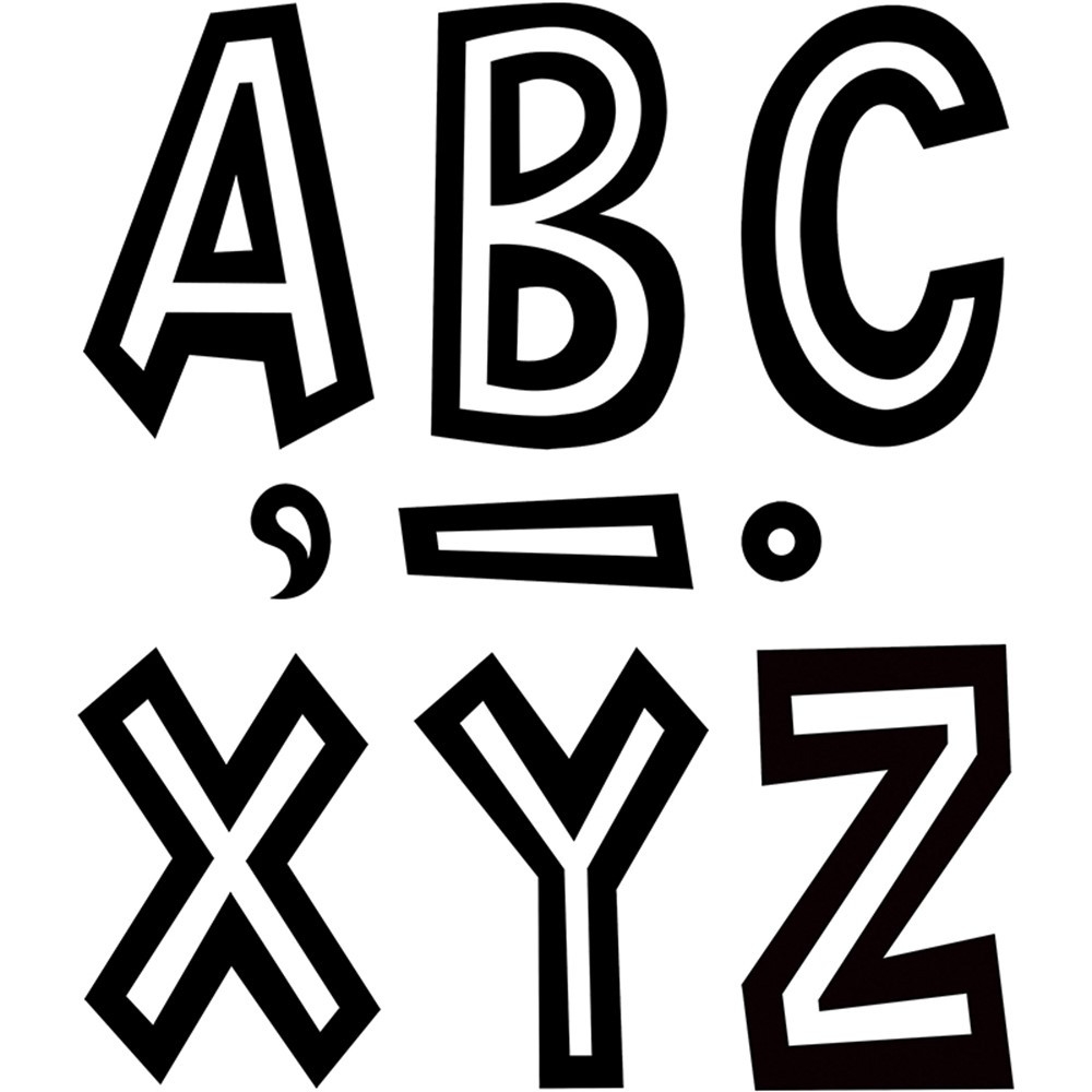 Black And White 7 Fun Font Letters Pack Of 120 TCR70103 Teacher Created Resources