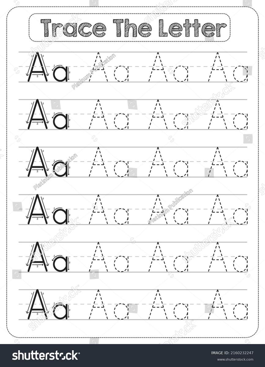 Black White Uppercase Lowercase Letter Tracing Stock Vector Royalty Free 2160232247 Shutterstock