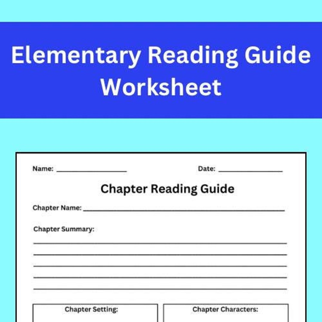 Blank Reading Guide Worksheet Educational Fun Elementary Vocabulary Words Comprehension Summary Setting Characters Printable Etsy