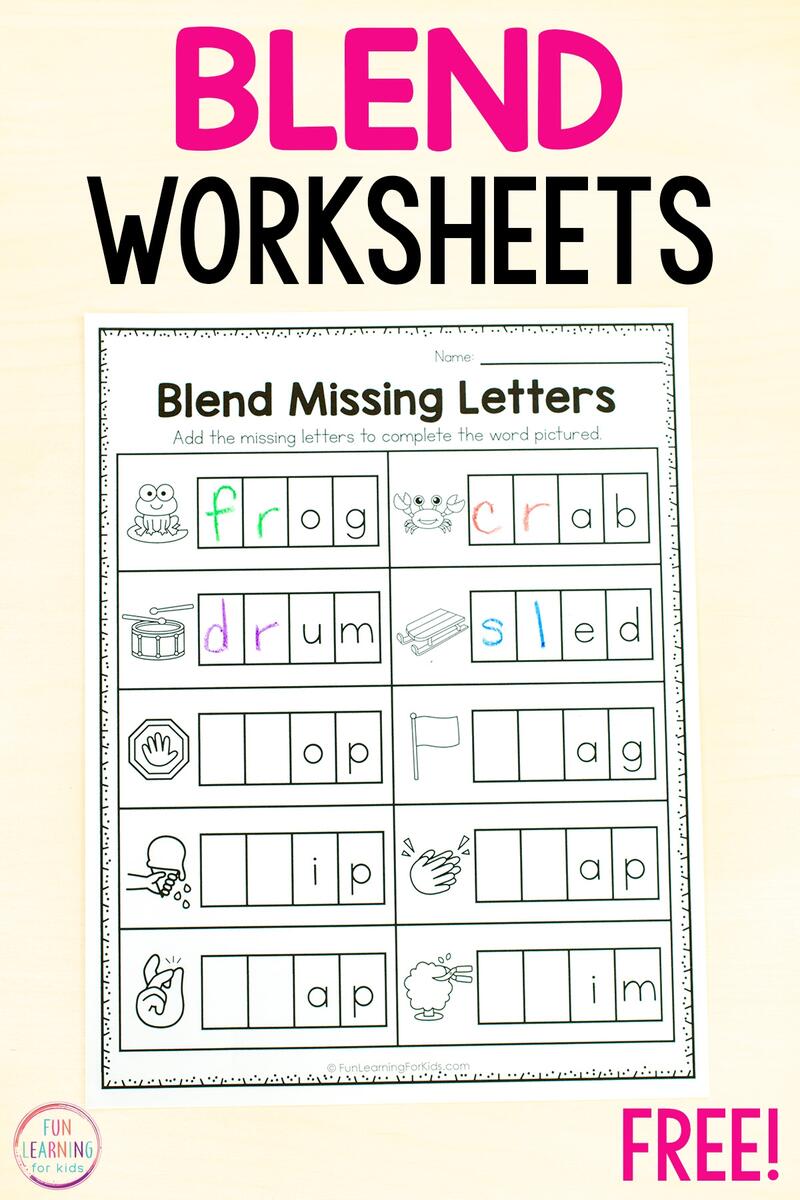 Blend Words Missing Sound Worksheets For Phonics Practice Supercharge Phonics Skills Missing Letters Worksheet NoPrep Made By Teachers