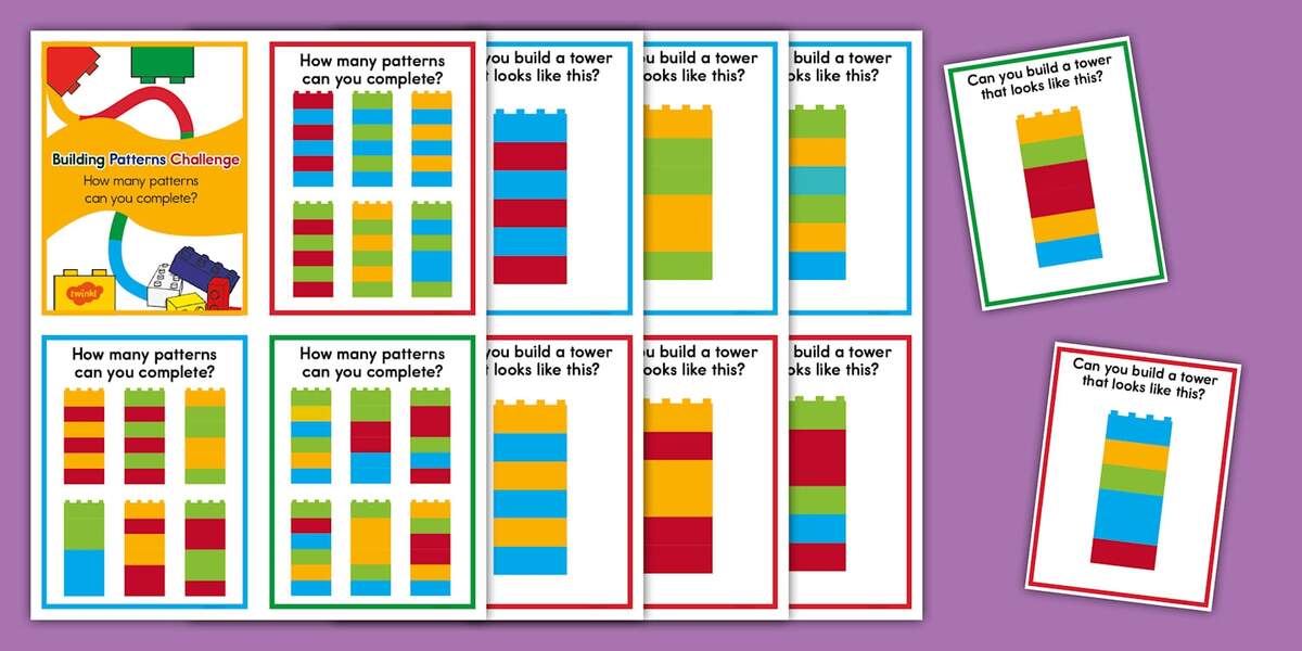 Building Patterns With Blocks Task Cards Building Patterns With Blocks Task Cards