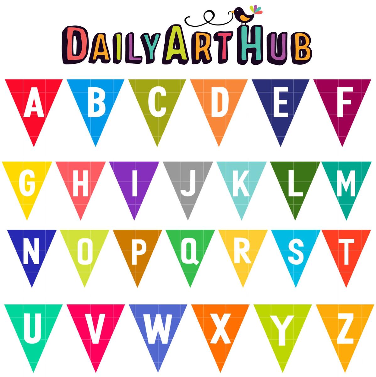 Printable PDF BANNER Printable Alphabet Letter Banner Printable Swallowtail Banner Bunting Banner Black And White Banner A Z Banner Etsy