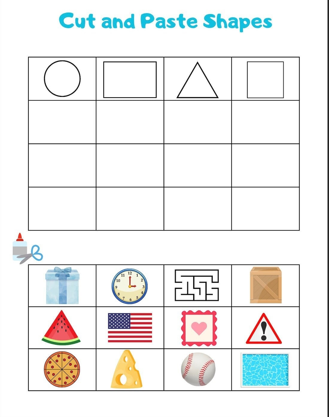 Buy Cut And Paste Shape Worksheet Online In India Etsy