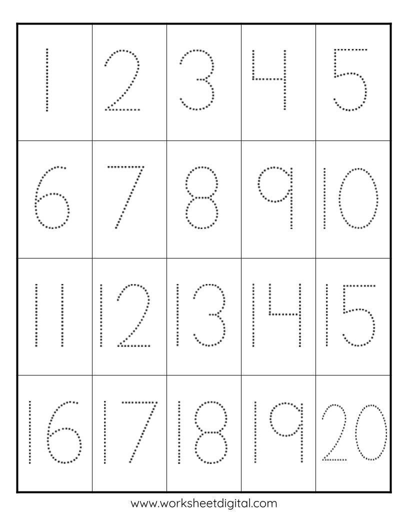 Buy Number Tracing Worksheet 1 20 Preschool Kindergarten PDF File Online In India Etsy Tracing Numbers 1 20 Worksheets Free Printable Pdfs Teach Prints