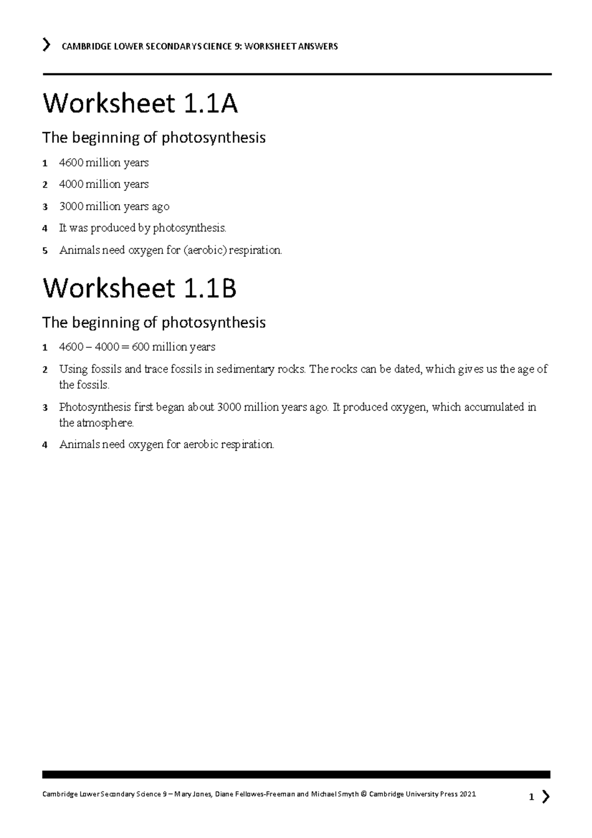 CAMBRIDGE LOWER SECONDARY SCIENCE 9 WORKSHEET ANSWERS Studocu