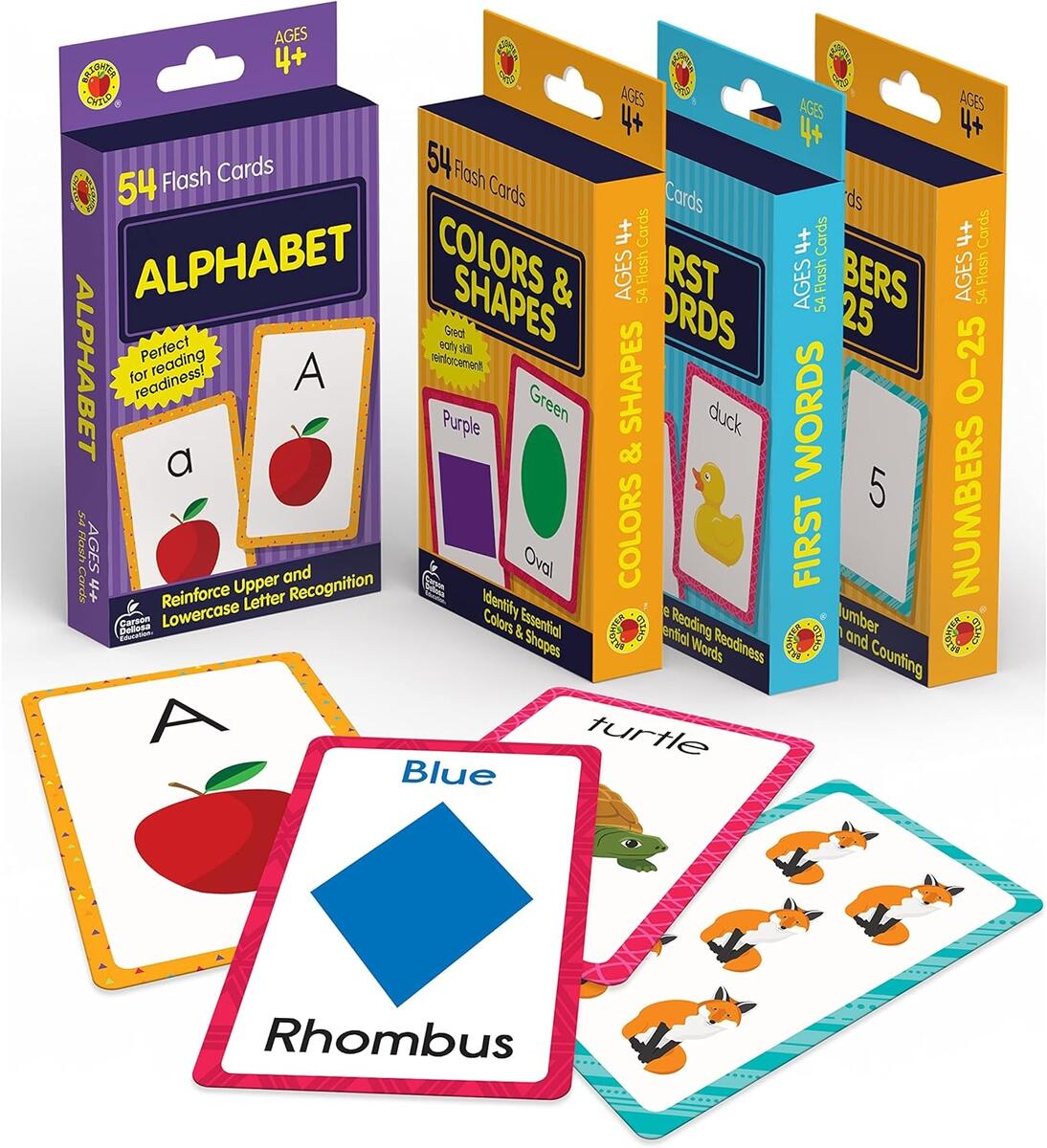 Carson Dellosa Toddler Flash Cards 4 Pack Alphabet Flash Cards Sight Word F EBay