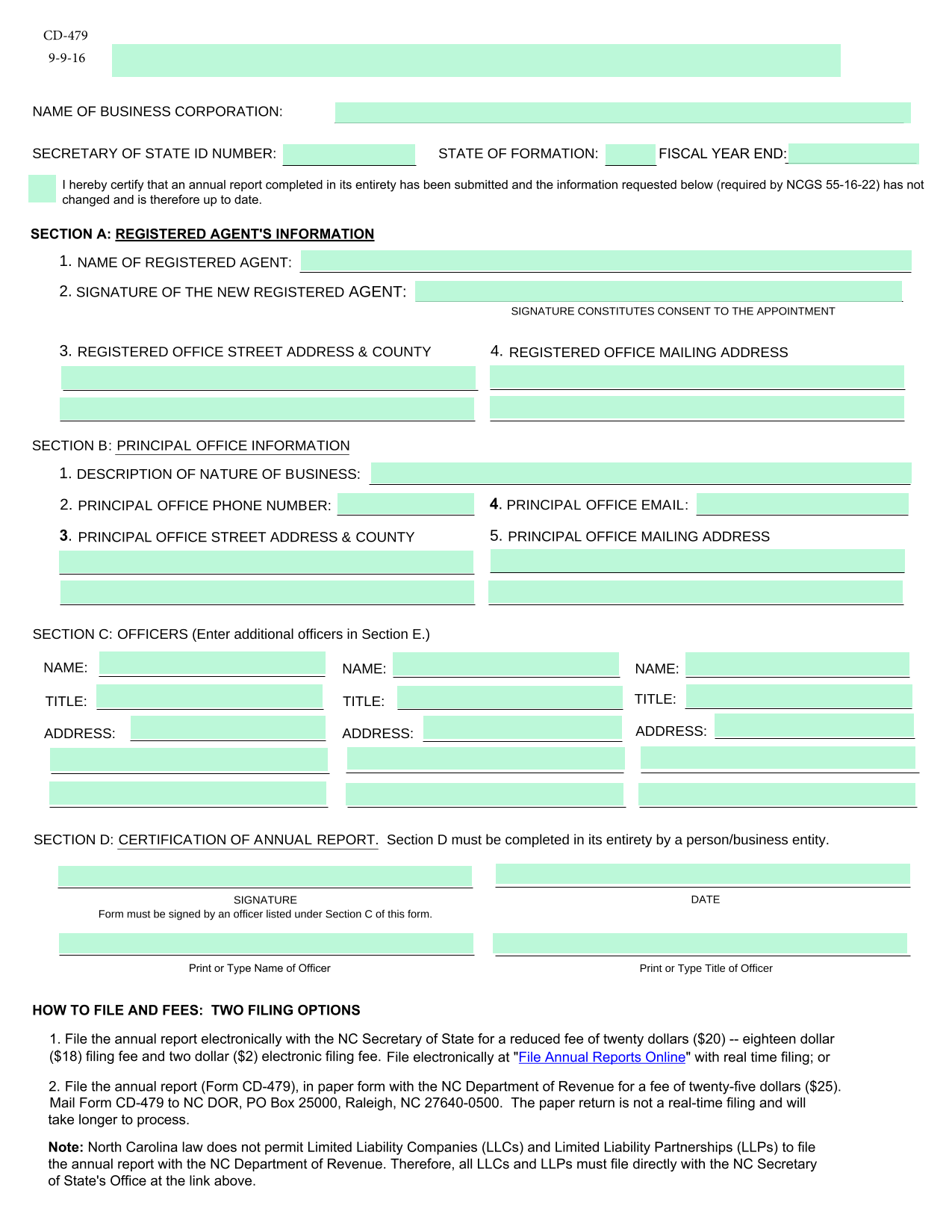 CD 479 Annual Report Form CD 479 Annual Report Form