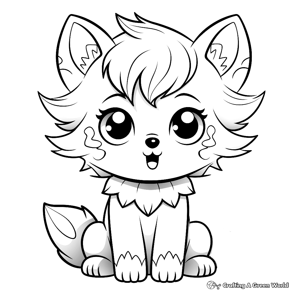 Chibi Wolf Coloring Pages Free Printable