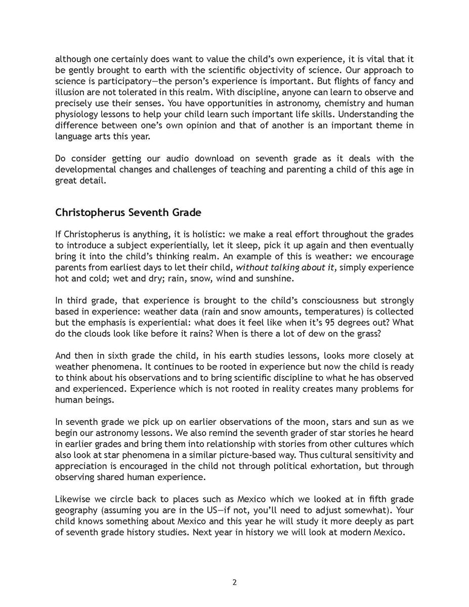 Christopherus Homeschool Resources Seventh Grade Syllabus Christopherus Homeschool Resources Christopherus Homeschool Resources Seventh Grade Syllabus Christopherus Homeschool Resources