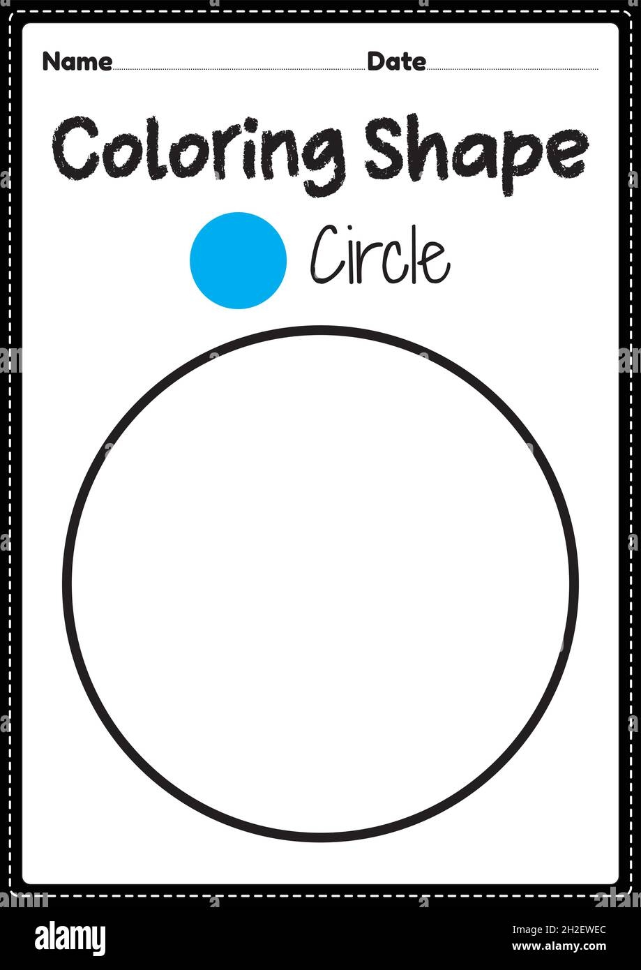 Circle Coloring Page For Preschool Kindergarten Montessori Kids To Practice Visual Art Drawing And Coloring Activities To Develop Creativity Focus Stock Vector Image Art Alamy