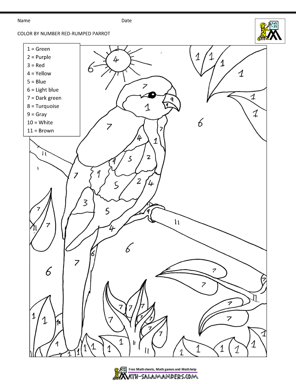 Color By Number Pages