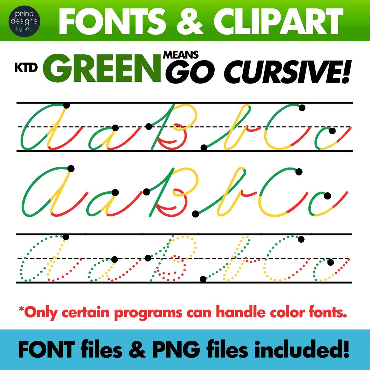 Color Tracing CURSIVE Font Letter Formation KTD Green Means Go Font Clipart Made By Teachers Color Tracing CURSIVE Font Letter Formation KTD Green Means Go Font Clipart Made By Teachers