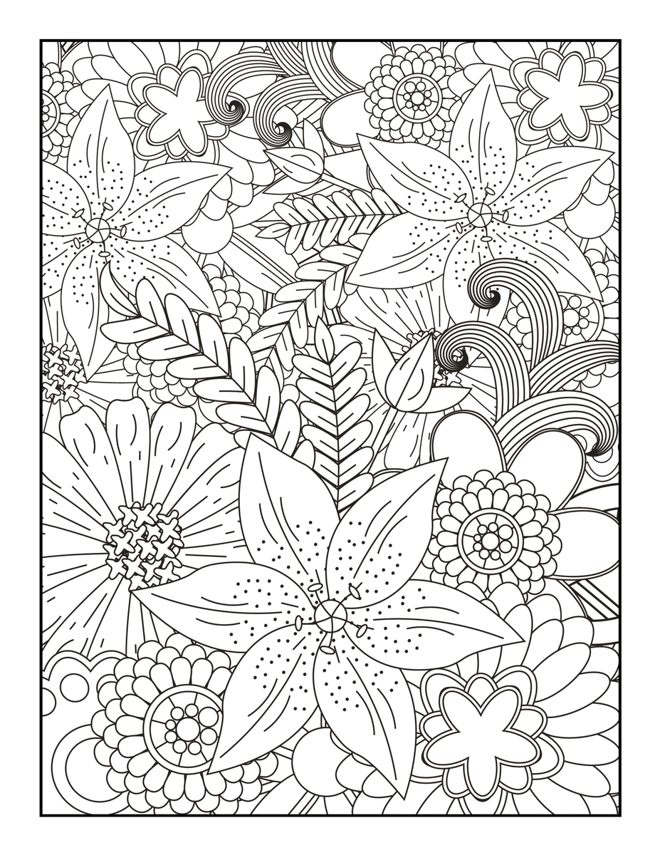 Color Your World 50 Intricate Zentangle Flower Designs For Coloring Made By Teachers