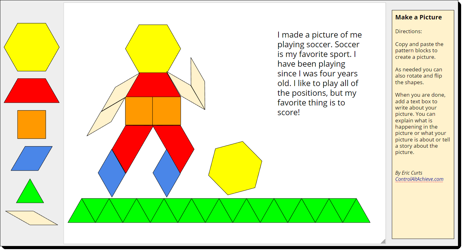 Control Alt Achieve Pattern Block Templates And Activities With Google Drawings