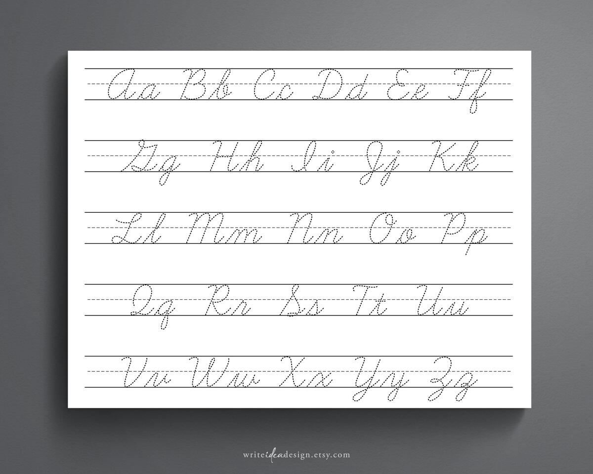 Cursive Alphabet Tracing Worksheet Printable Trace The Cursive Worksheets Library