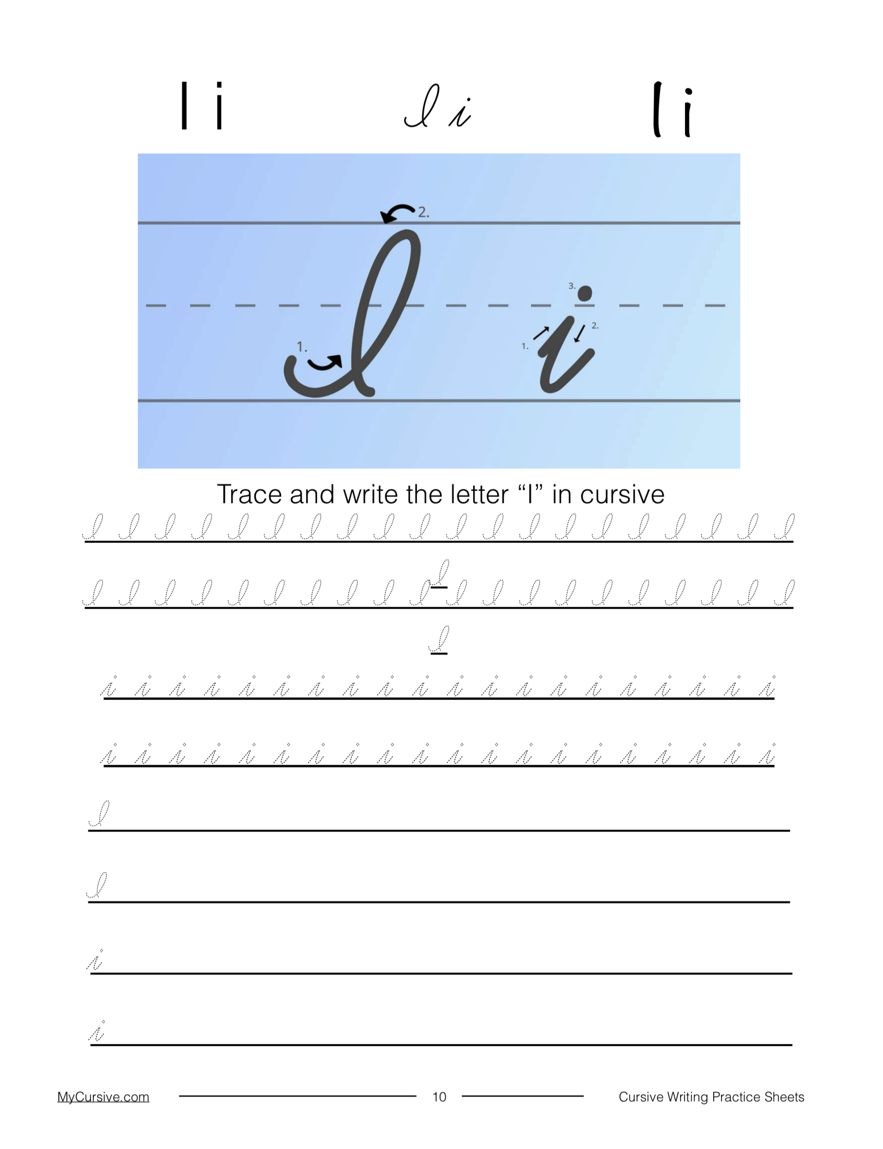 Cursive I Full Tutorial And Worksheet Cursive I Full Tutorial And Worksheet