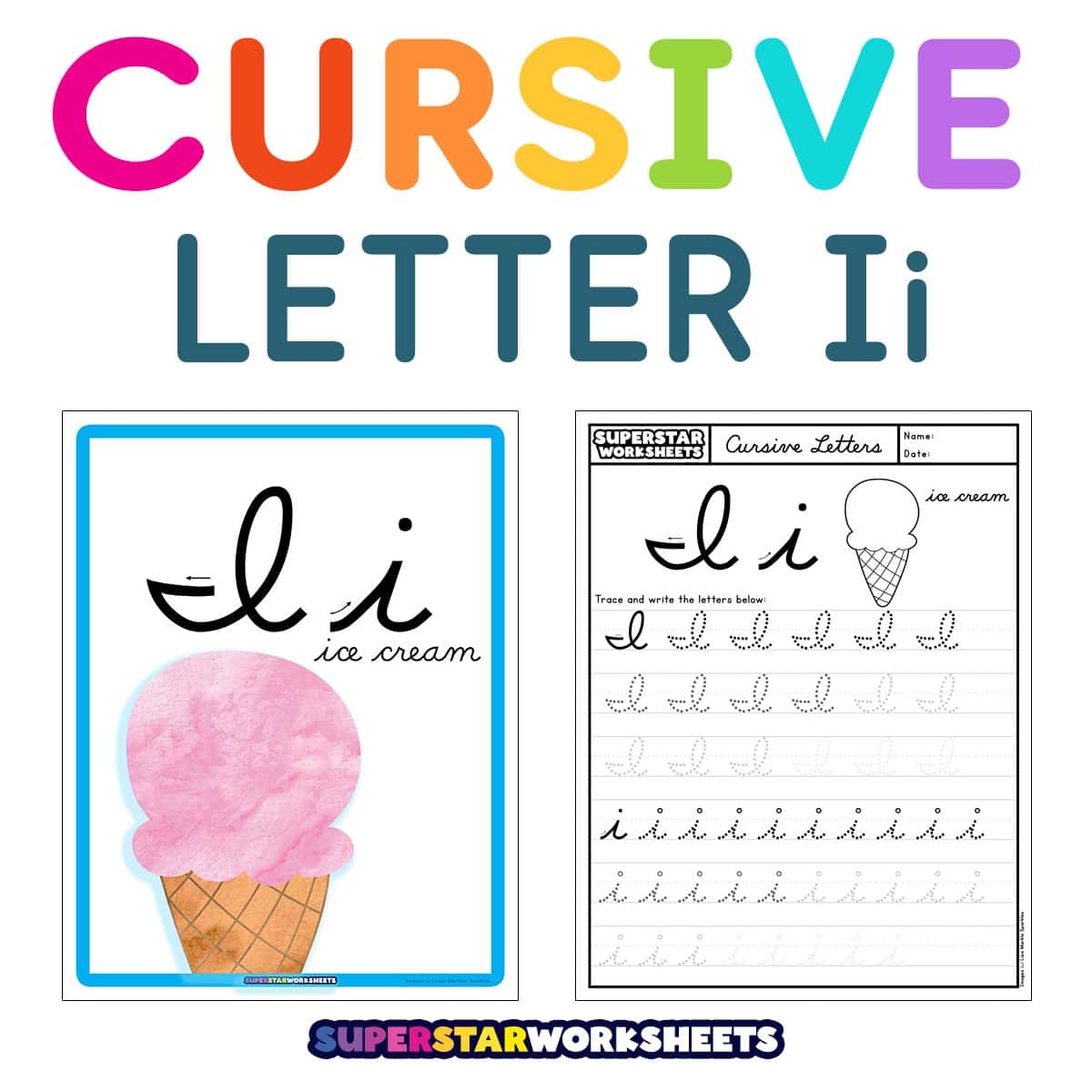 Cursive I Superstar Worksheets