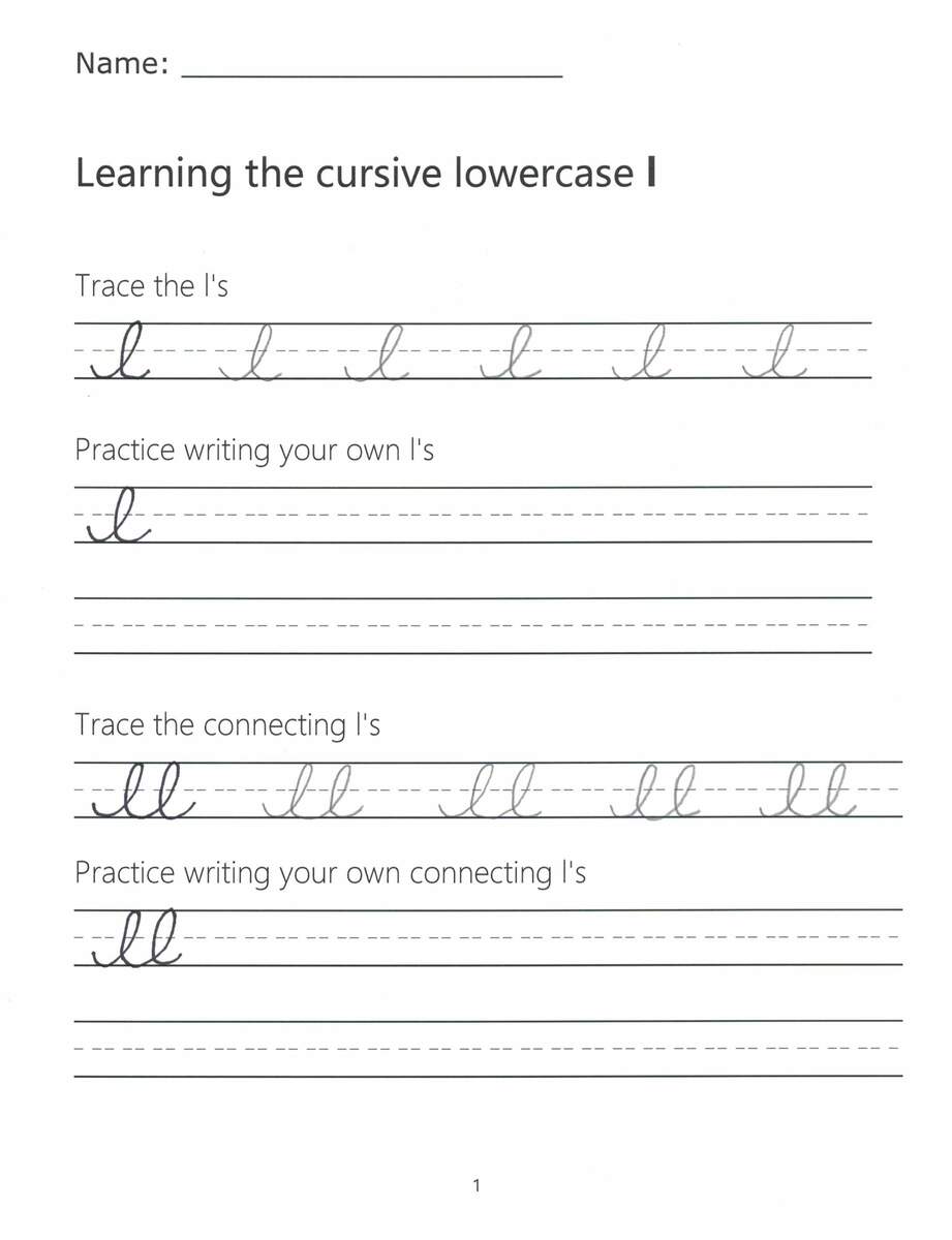 Cursive Writing Letter L ReadingVine