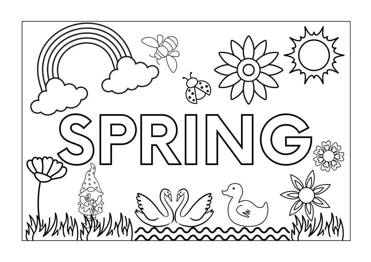 Customize 18 Spring Coloring Pages Templates Online Canva Customize 18 Spring Coloring Pages Templates Online Canva