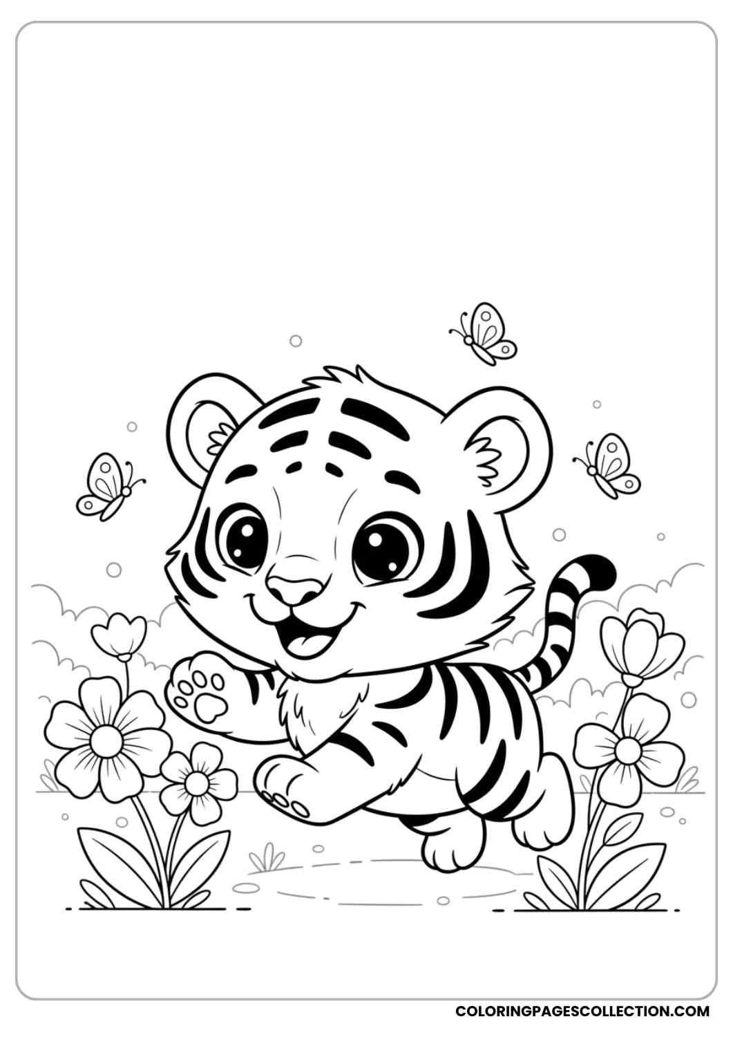 Cute And Realistic Tiger Coloring Pages Cute And Realistic Tiger Coloring Pages