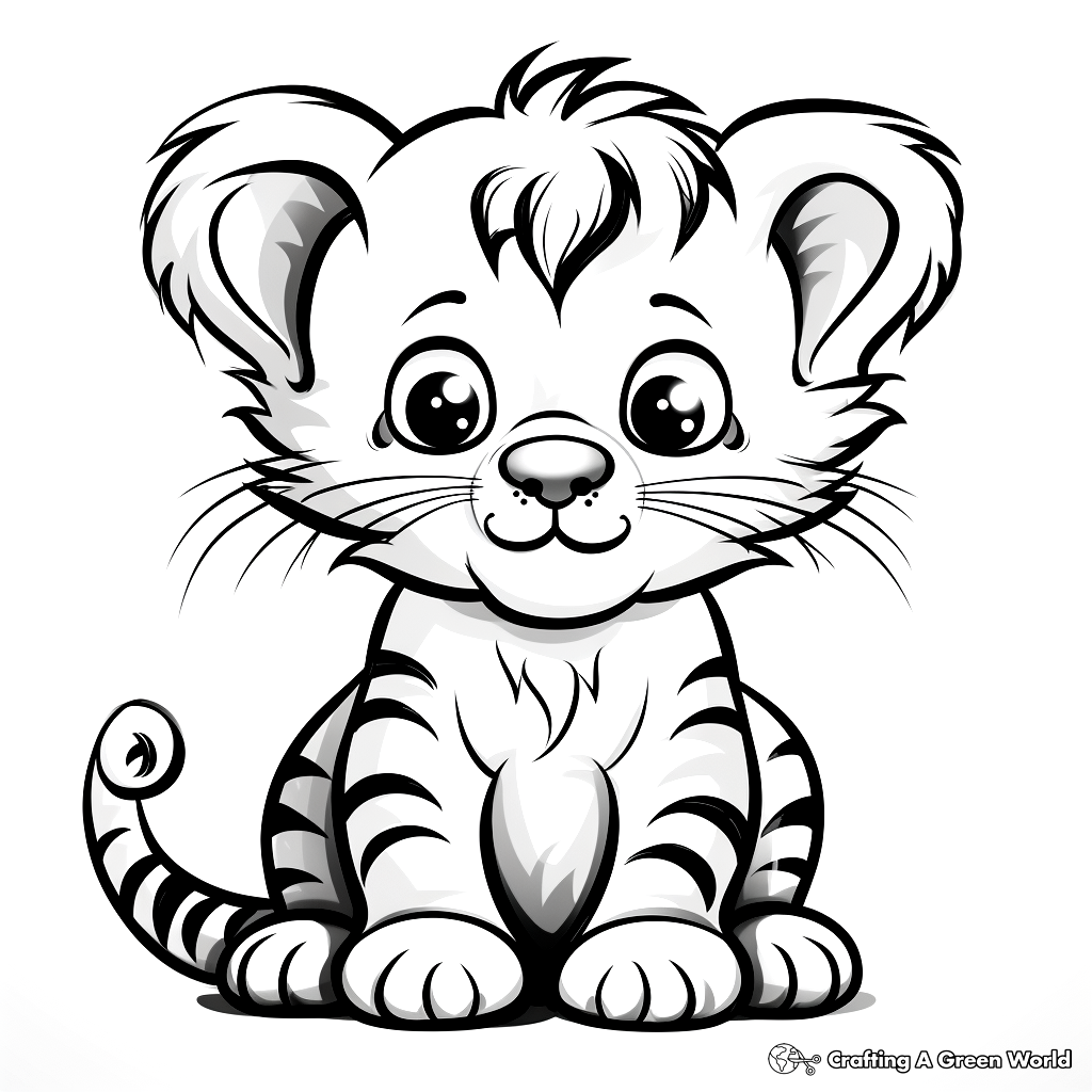 Cute Baby Tiger Coloring Pages Free Printable