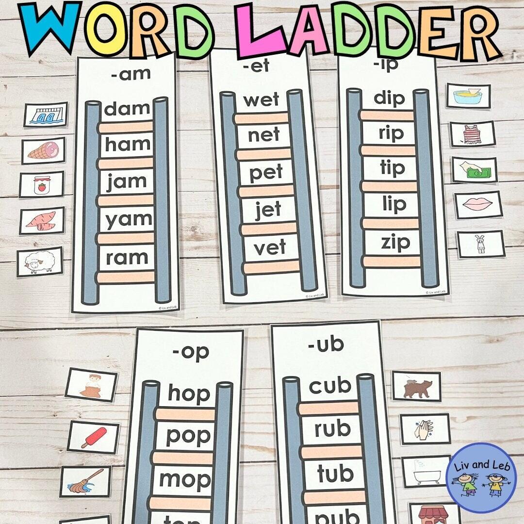 CVC Word Ladder Early Reading Word Families printable Etsy
