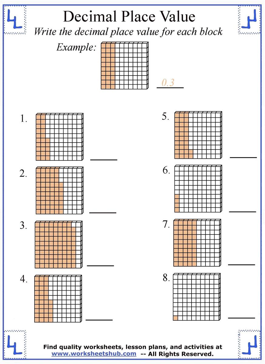 Decimal Place Value Worksheets Decimal Place Value Worksheets