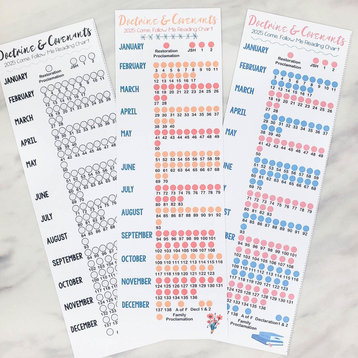 Doctrine Covenants Reading Chart Bookmark Primary Singing Church History Reading Chart For Doctrine And Covenants Little Dove Blog
