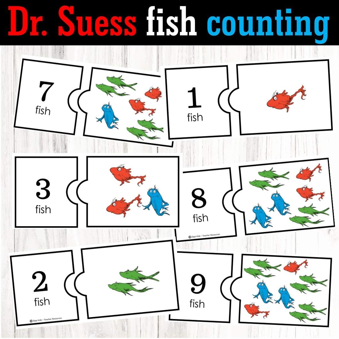 Fish Count And Match Worksheet For Preschool And Kindergarten 1 5 Nurtured Neurons