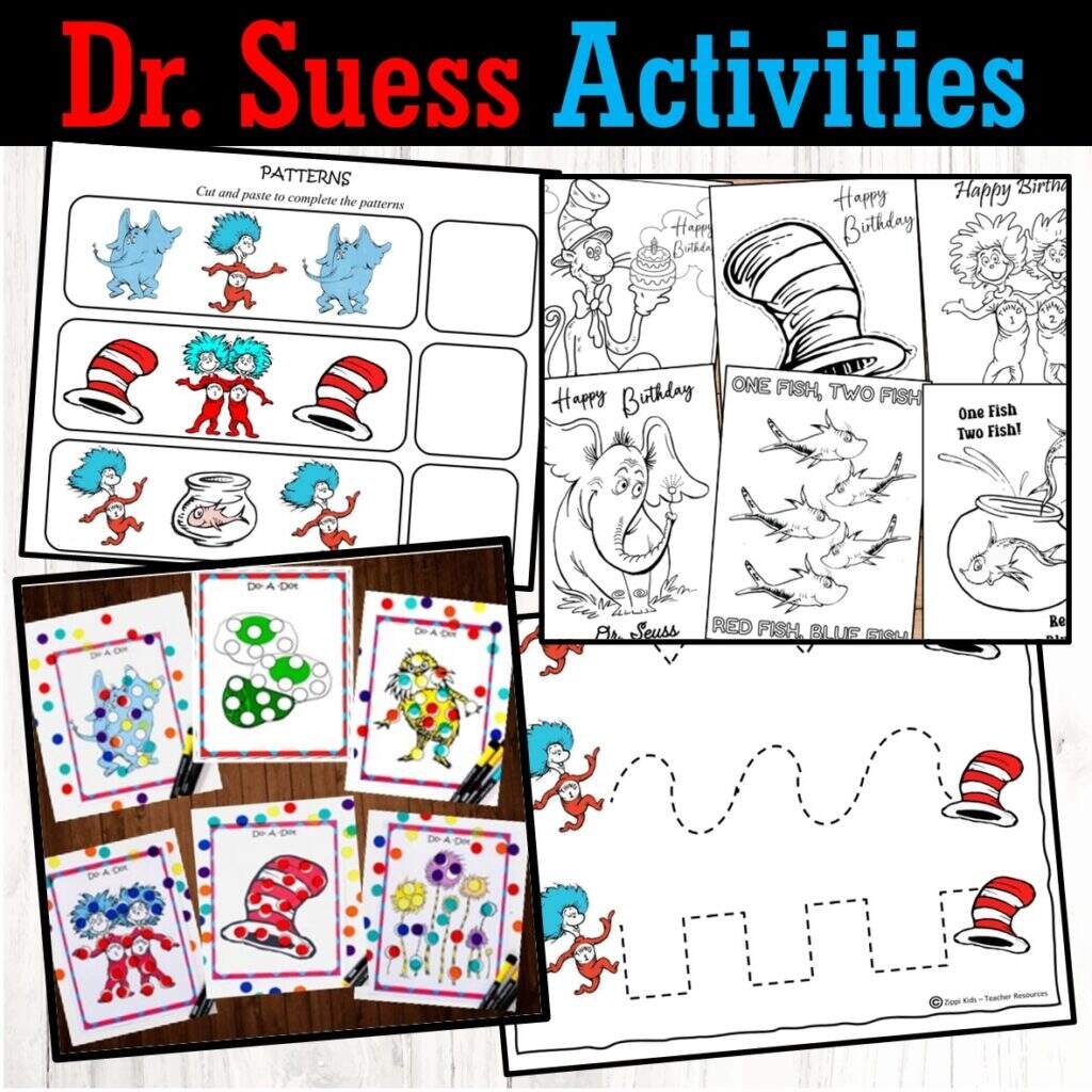 Dr Seuss No Prep Pre K Activities For Read Across America Week Zippi Kids Dr Seuss No Prep Pre K Activities For Read Across America Week Zippi Kids