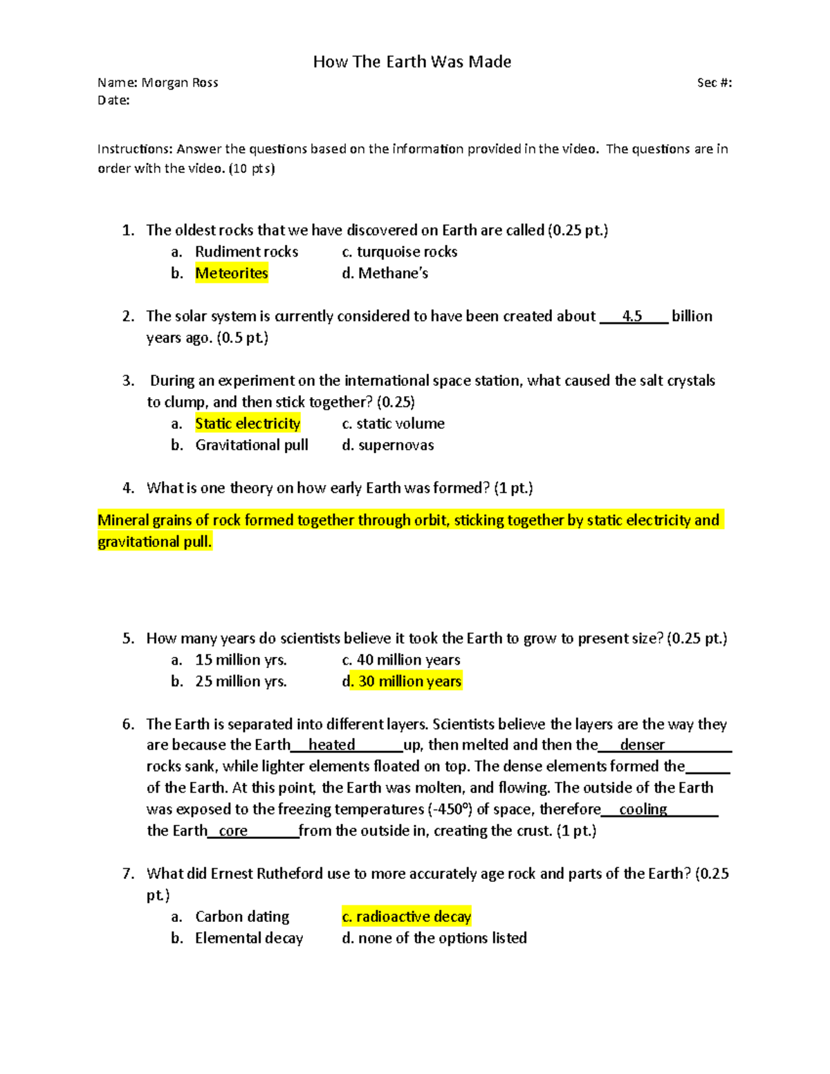 A Perfect Planet Episode 1 Volcano Video Response Worksheet Key Classful