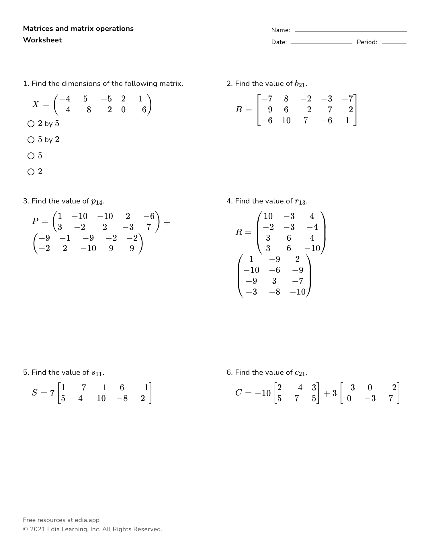 Edia AI Platform For Student Outcomes Matrices Flip Book All Things Algebra