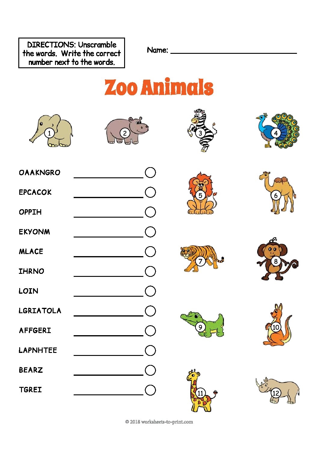 Color By Sight Words Kindergarten Zoo Theme Made By Teachers