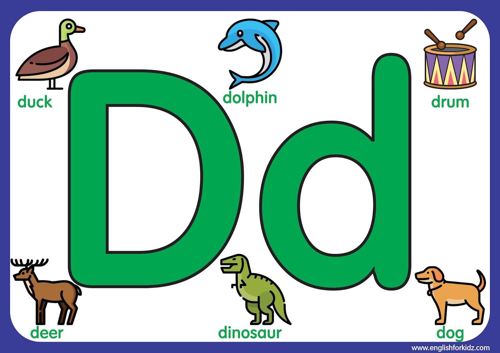 English For Kids Step By Step Letter D Worksheets Flash Cards Coloring Pages English For Kids Step By Step Letter D Worksheets Flash Cards Coloring Pages