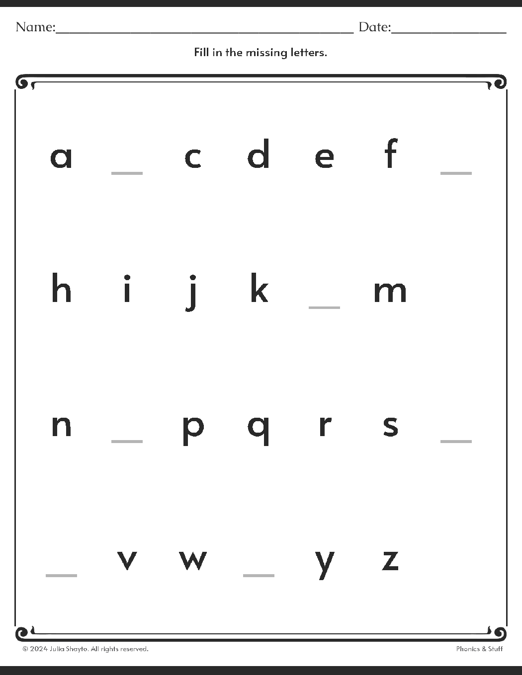 Extras Worksheet Creator Phonics Stuff