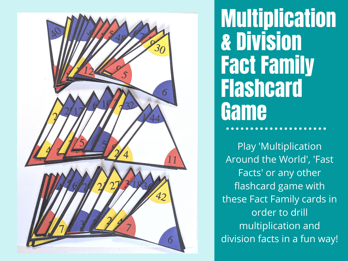 Fact Family Flash Cards Multiplication Division Orison Orchards