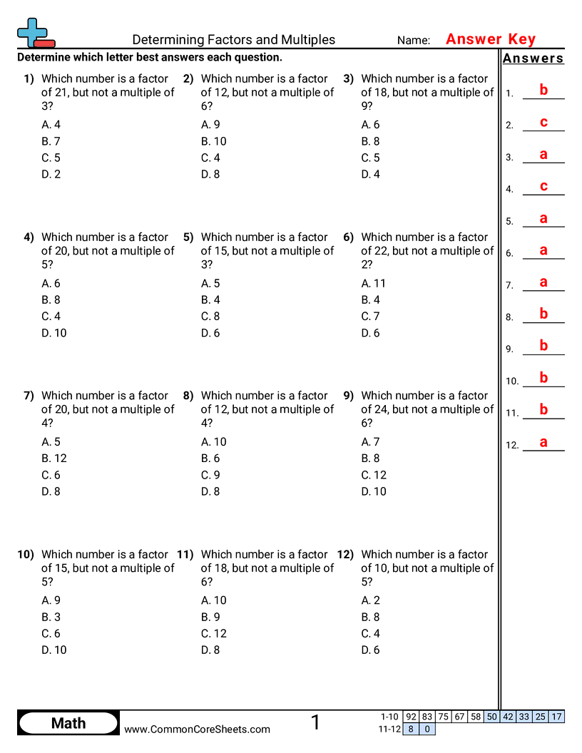 Factor Worksheets Factor Worksheets