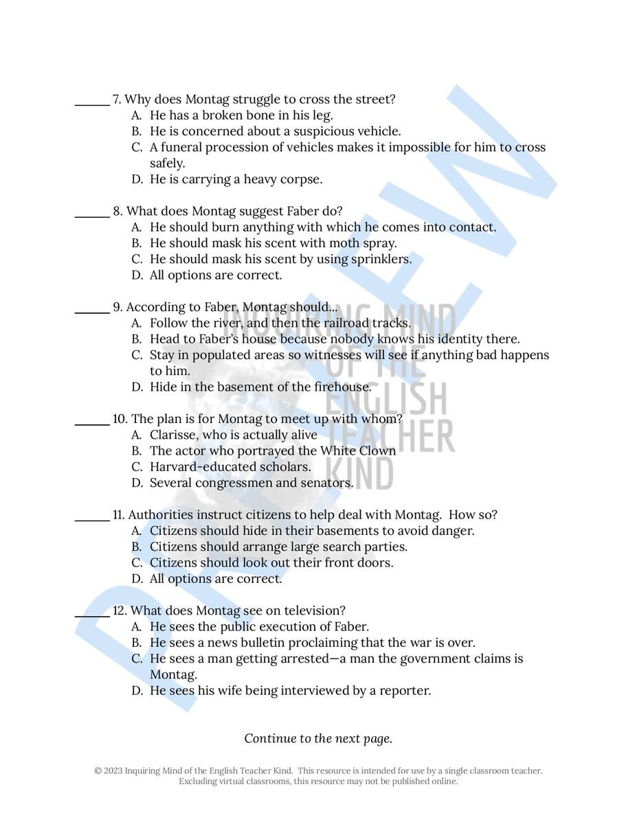 Fahrenheit 451 By Ray Bradbury Quiz And Answer Key Part 3 Classful Fahrenheit 451 By Ray Bradbury Quiz And Answer Key Part 3 Classful