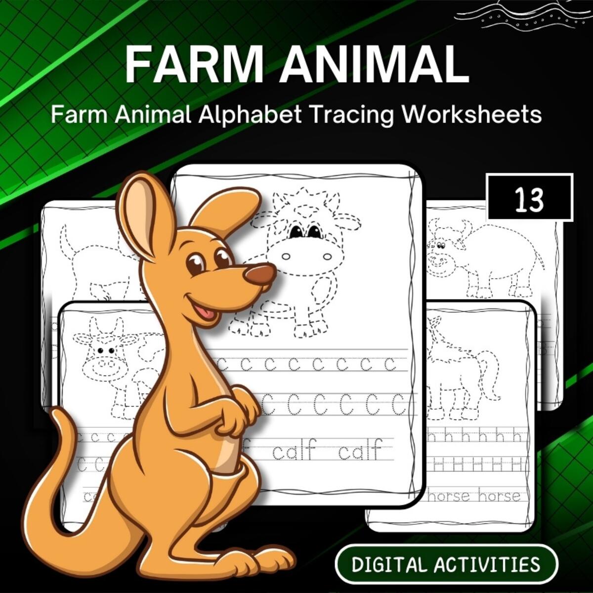 Farm Animal Alphabet Tracing Worksheets Back To School Made By Teachers Farm Animal Alphabet Tracing Worksheets Back To School Made By Teachers