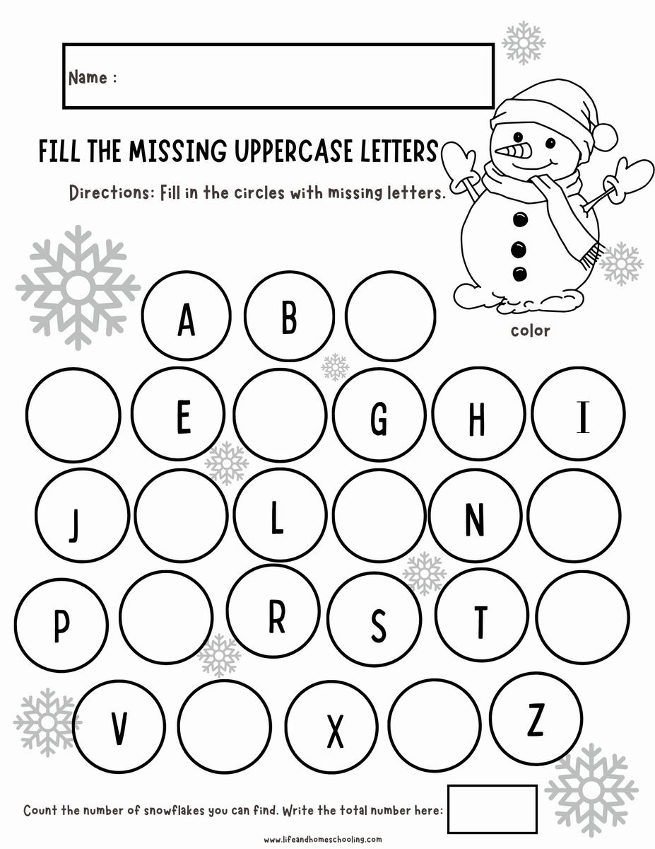Fill The Missing Alphabet Winter Themed Made By Teachers Fill The Missing Alphabet Winter Themed Made By Teachers