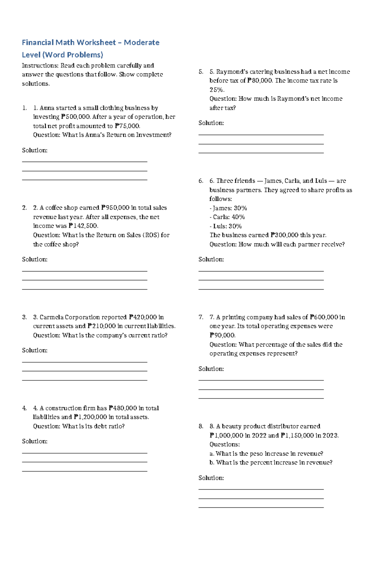 Major Expenditure Math Worksheet Family Economics Finance Studocu