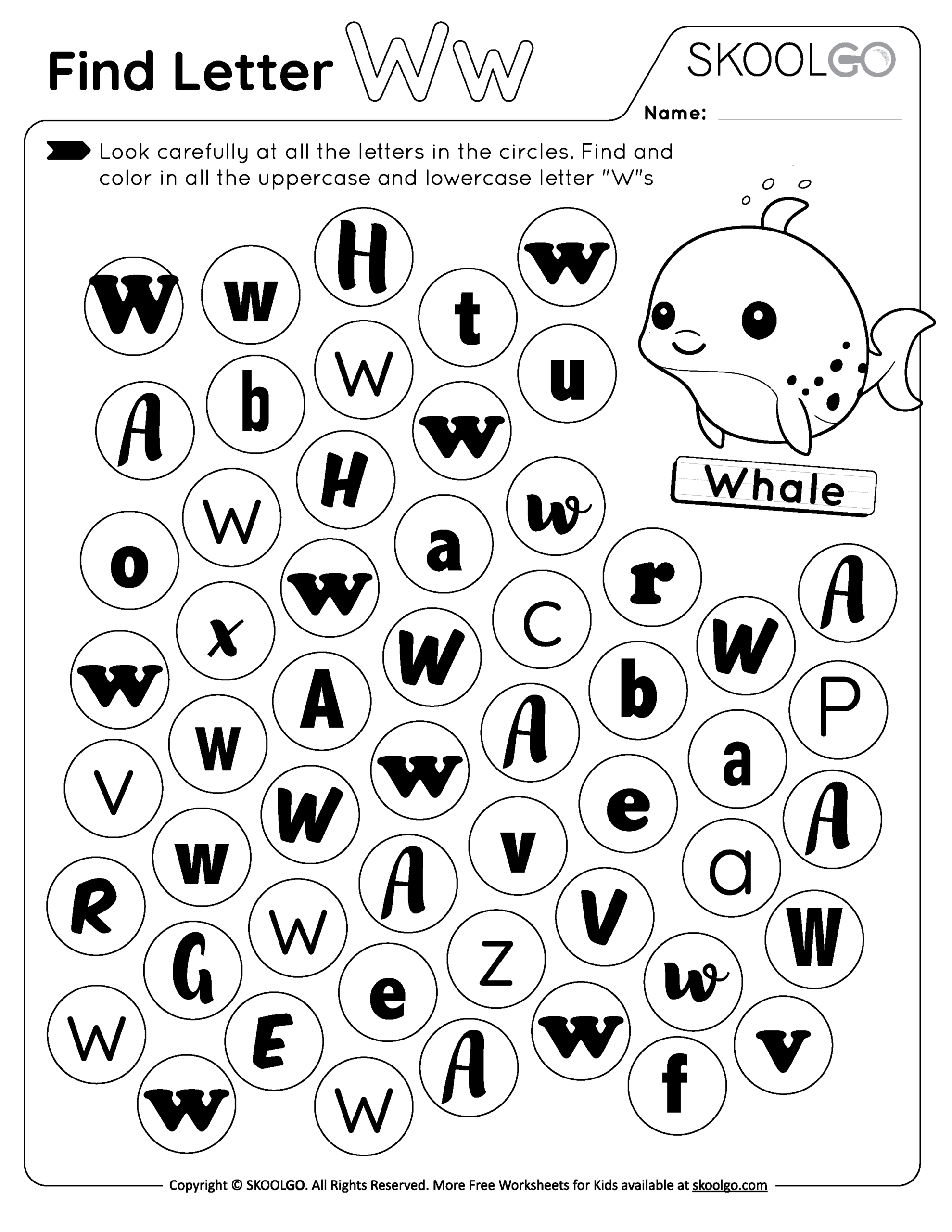 Find Letter W Free Worksheet For Kids SKOOLGO Find Letter W Free Worksheet For Kids SKOOLGO