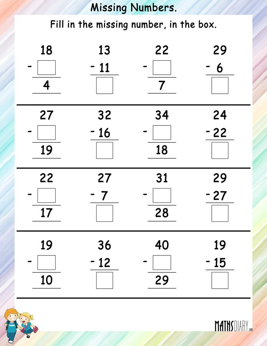 Find The Missing Numbers Math Worksheets MathsDiary Find The Missing Numbers Math Worksheets MathsDiary