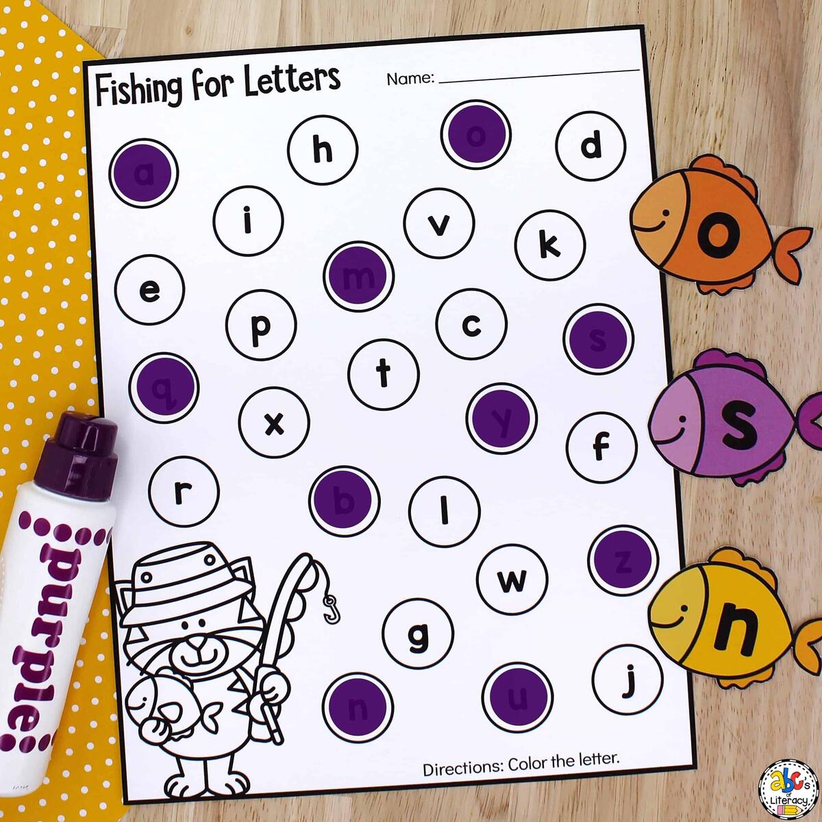 Fishing Alphabet Sensory Bin Letter Recognition Activity