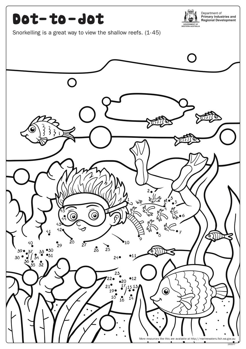 Fishy Fun Sheet Boy In Ocean Dot To Dot Department Of Primary Industries And Regional Development