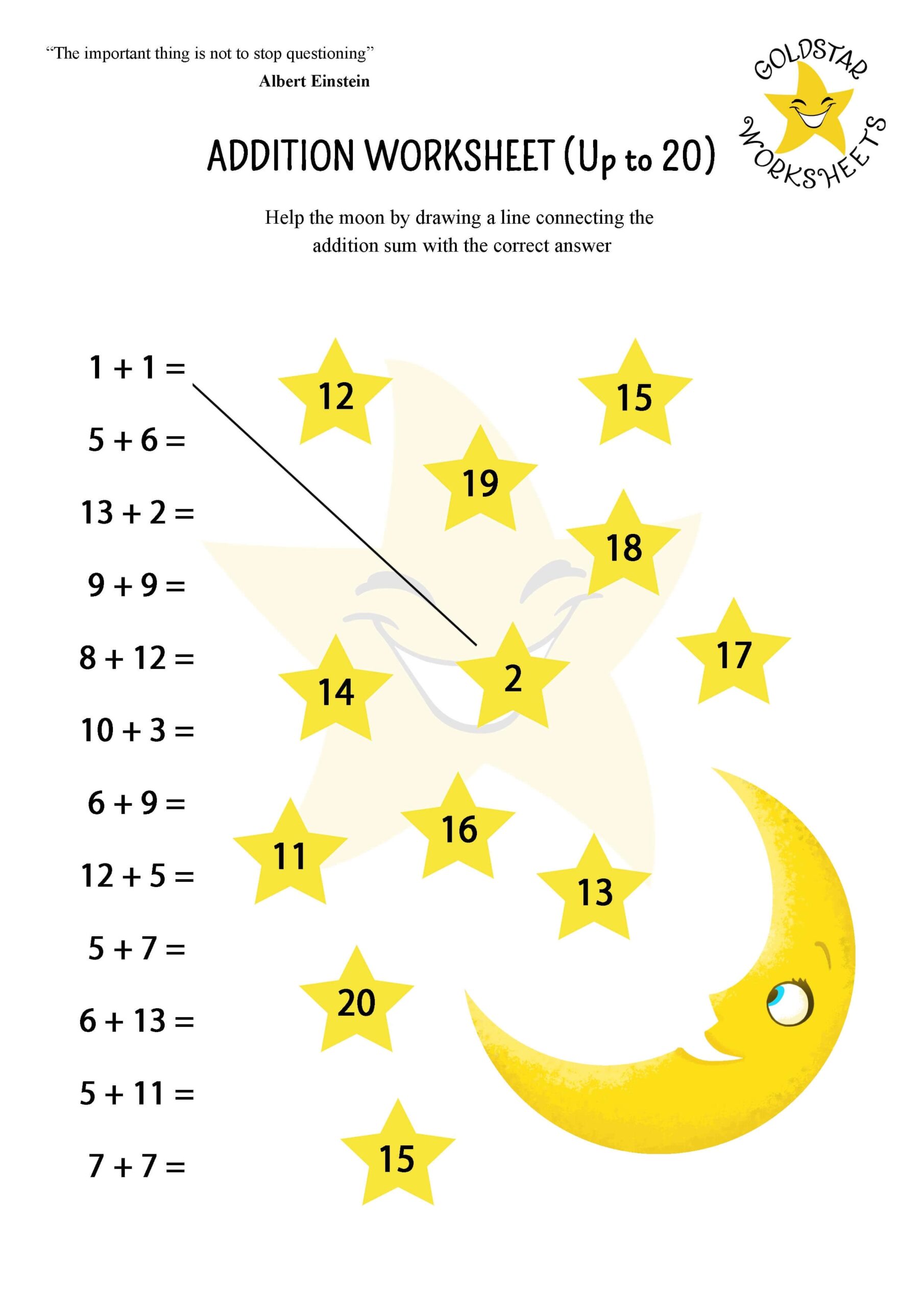 Free Addition Facts To 20 Worksheets For Kids Printable PDF